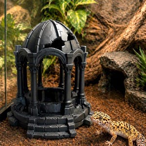 Mangeoire à eau pour reptiles du pavillon gothique | PLA sans danger pour les animaux de compagnie, décoration gecko, serpent, grenouille