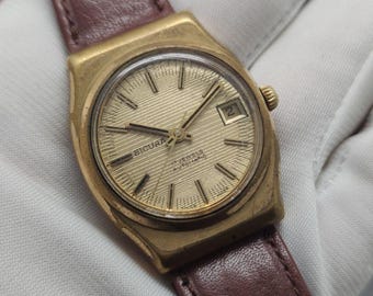 Vintage watch Sicura By Breitling Automatic Made Swiss for men's 17 jewels 35 mm 1970s