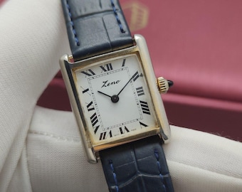 Vintage Zeno Tank Watch – Gold Plated Swiss Manual Wind Roman Dial