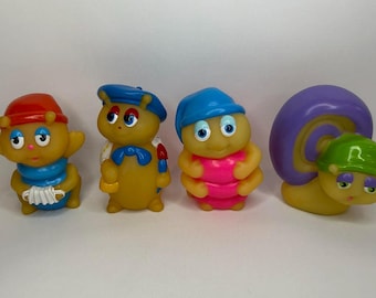 Figuras de marionetas de dedo de Glo Worms Glo Friends vintage