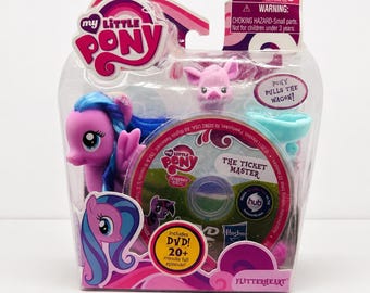 My Little Pony G4 Brushable Playful Pony Flitterheart with Pet & Wagon Figure NIB