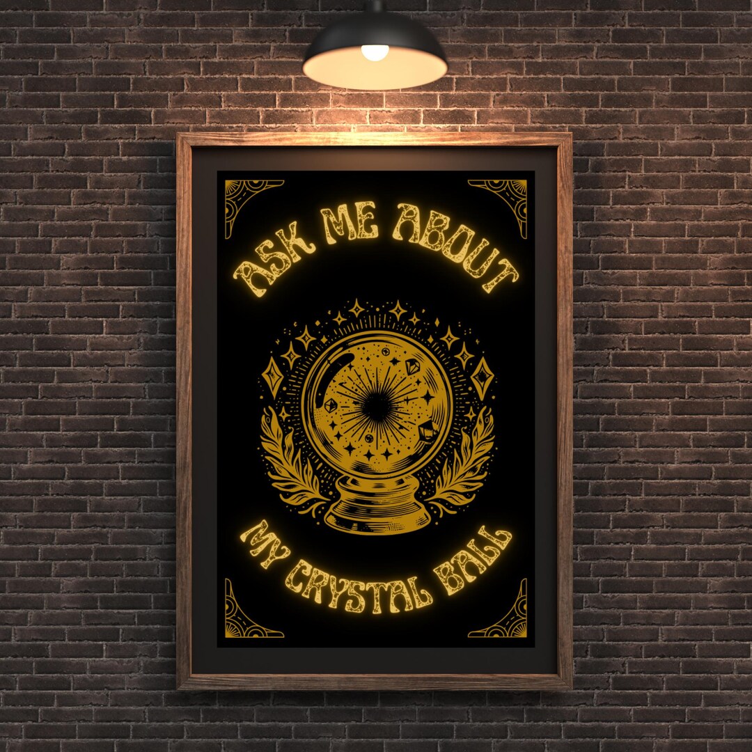 Crystal Ball Art Print: Fortune Teller Decor, Mystical Home (digital ...
