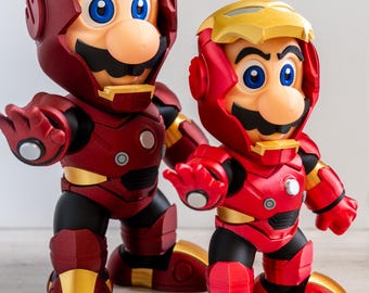 Super Mario Ironman Mash-Up - 3D Printed Figure - 2 Sizes Available