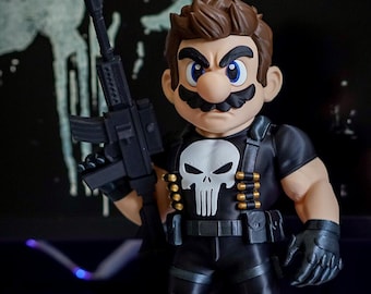 Punisher - Mario - Super Mario Bros - 3D Printed Figure - 2 Sizes Available