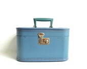 Mid-Century Turquoise Train Case