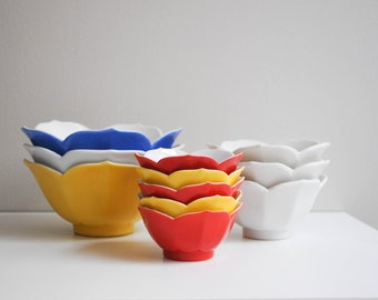 Collection of Vintage Porcelain Lotus Bowls
