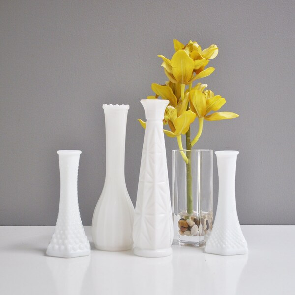 Vintage Milk Glass Vase Collection