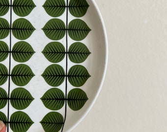 Vintage Stig Lindberg Bersa Gustavsberg Green Leaf Plate