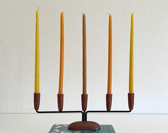 Vintage Teak Candleabra