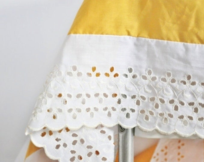 Twin Size Bedskirt Yellow Eyelet Dust Ruffle Etsy