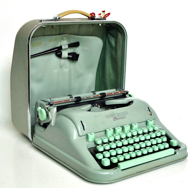 Mid-Century Hermes 3000 Typewriter - Sea Foam Green