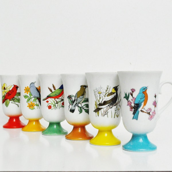 Vintage Bird Pedestal Mugs