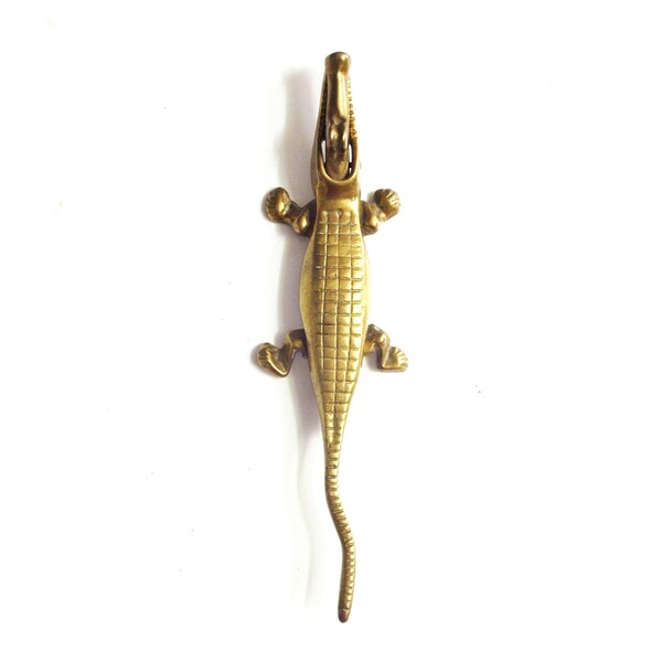 Vintage Brass Alligator Nut Cracker