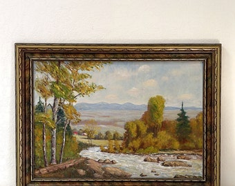 Original Framed Autumn Landscape Scene