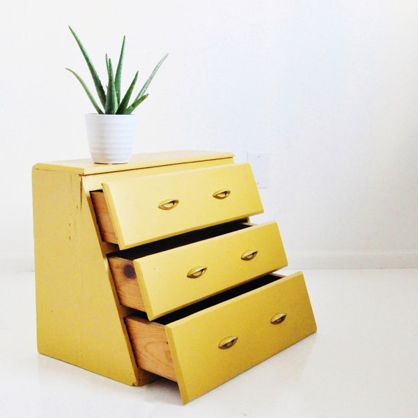 Vintage Wooden Three Drawer Cabinet