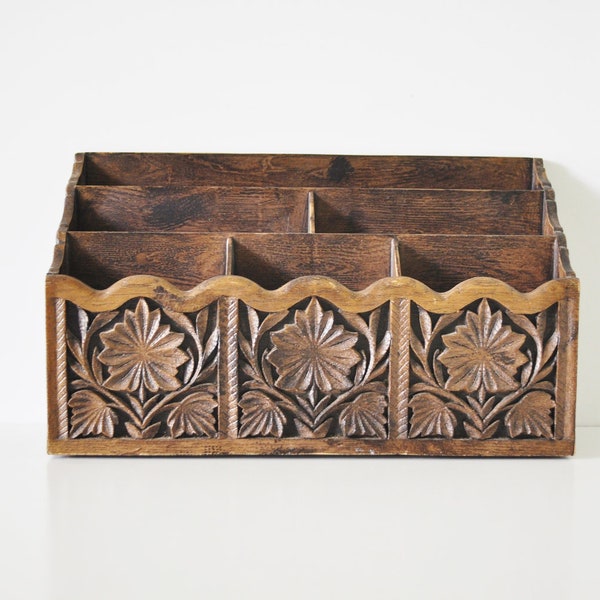 Faux Bois Desk Organizer