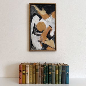 Vintage Mixed Media Framed Abstract Painting