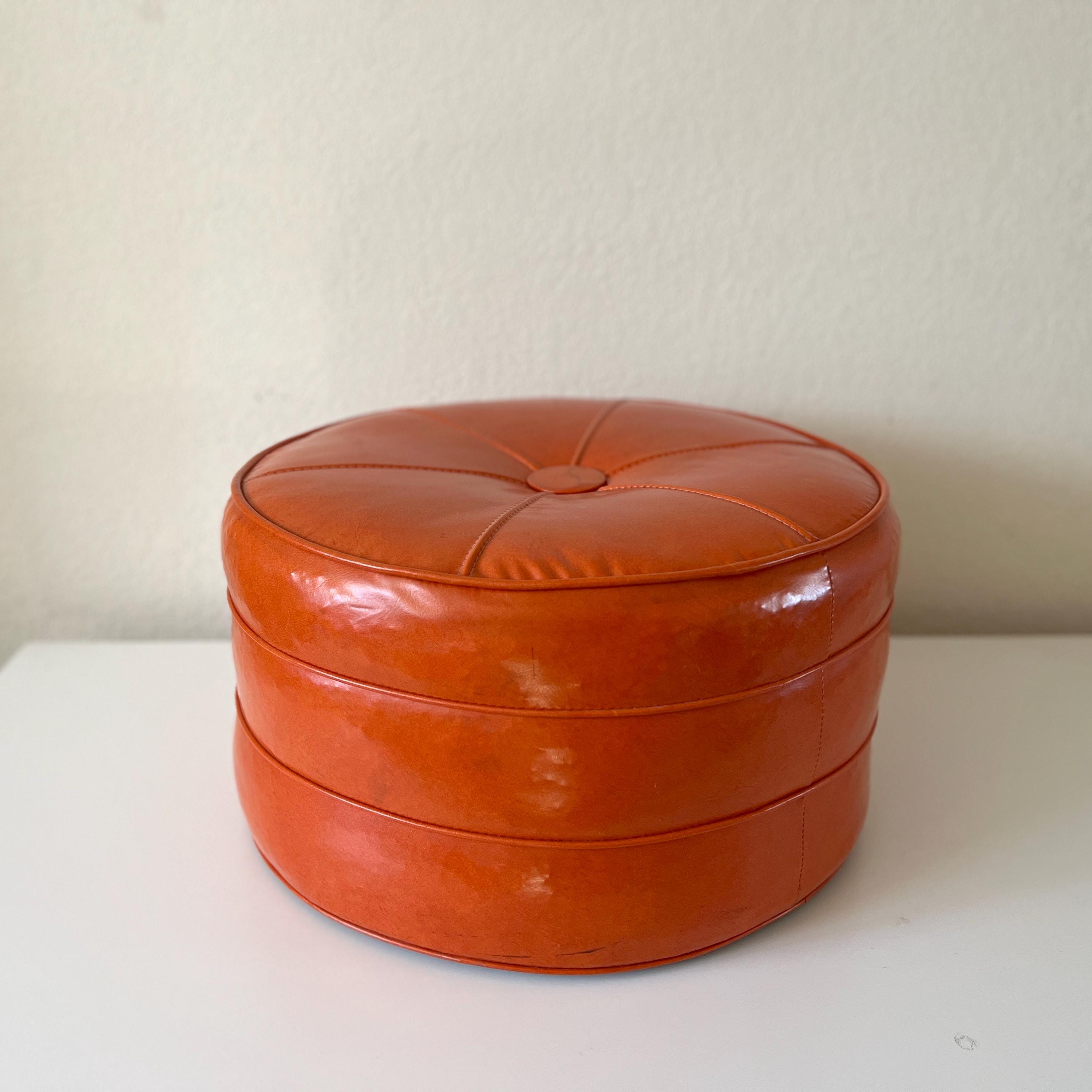 Orange Mid Century Ottoman - Etsy