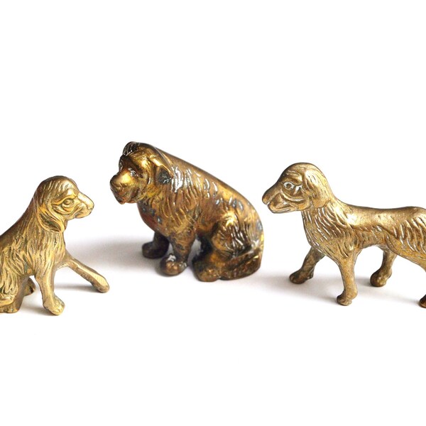 Vintage Brass Dog Figurine Collection