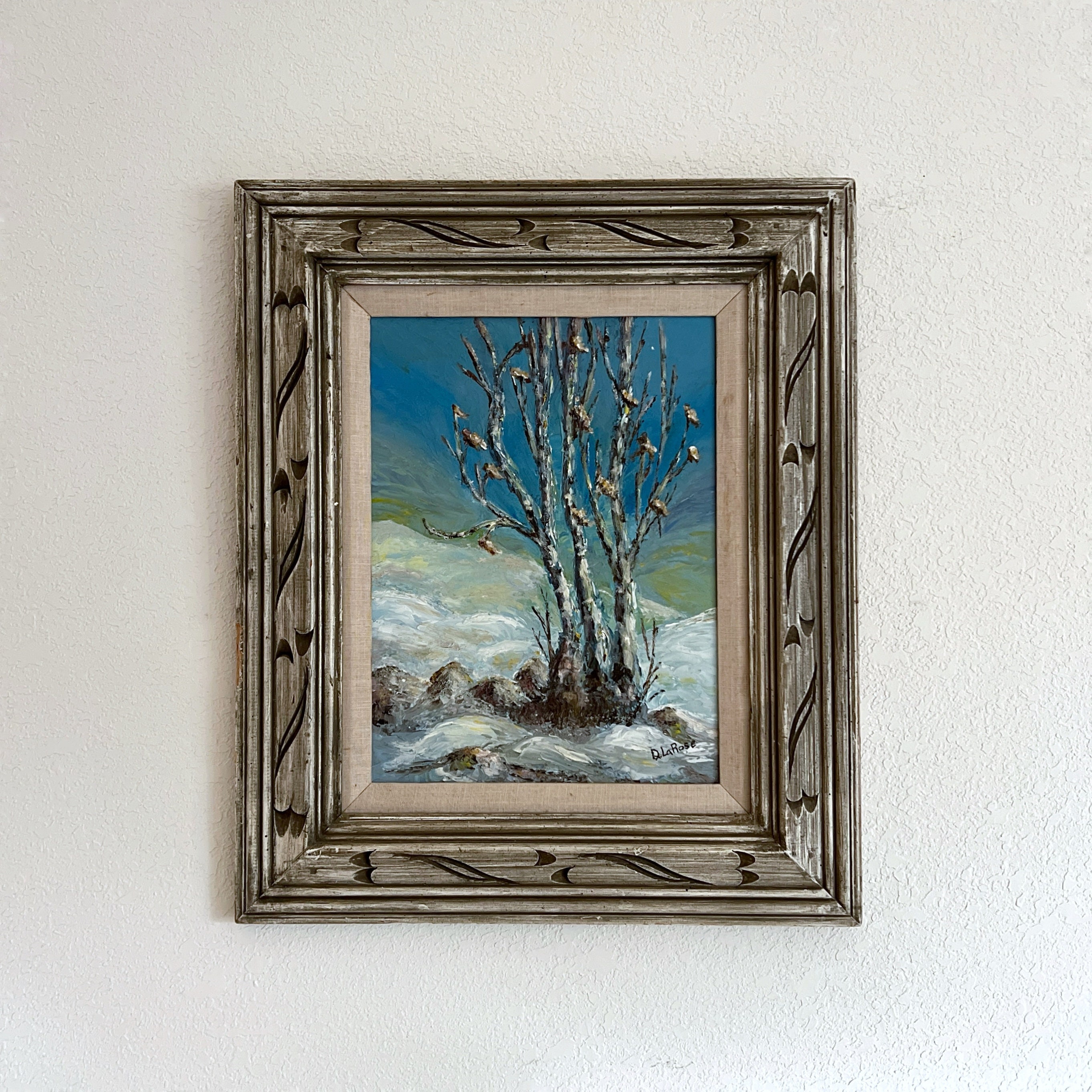 Vintage Framed Winter Painting - Donna LaRose