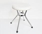 Mid-Century Cosco Stool - White Vinyl and Chrome