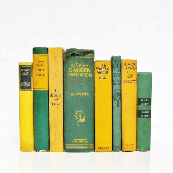 Green and Yellow Vintage Book Collection