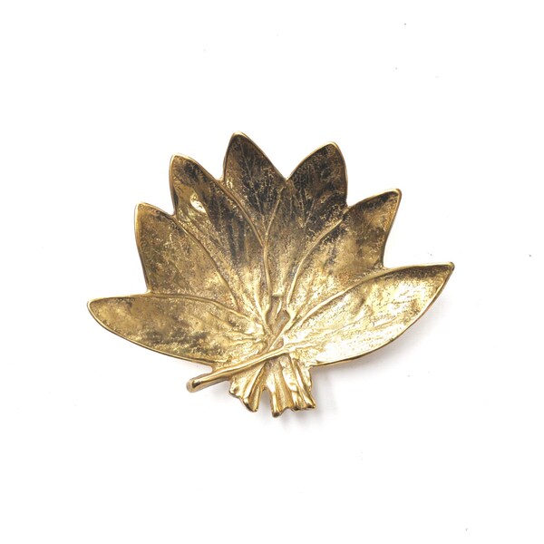 Virginia Metalcrafters Brass Sage Leaf Dish