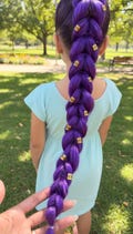 Rumi K Pop Demon Hunters Huntrix Purple Braiding Braid Hair - Rumi-inspired Wig, Dutch Braid Ponytail, Dragon Braid Wig