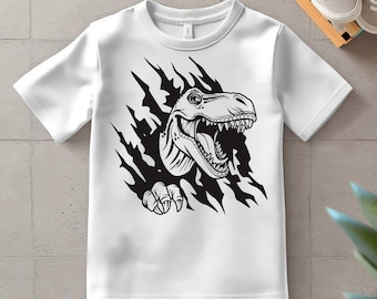 T-Rex Dinosaur SVG: Jurassic Silhouette Clipart (Digital Download)