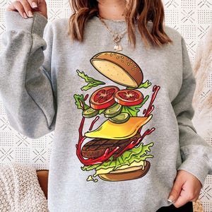 Exploding Cheeseburger SVG: Stacked Burger Graphic (Digital Download)