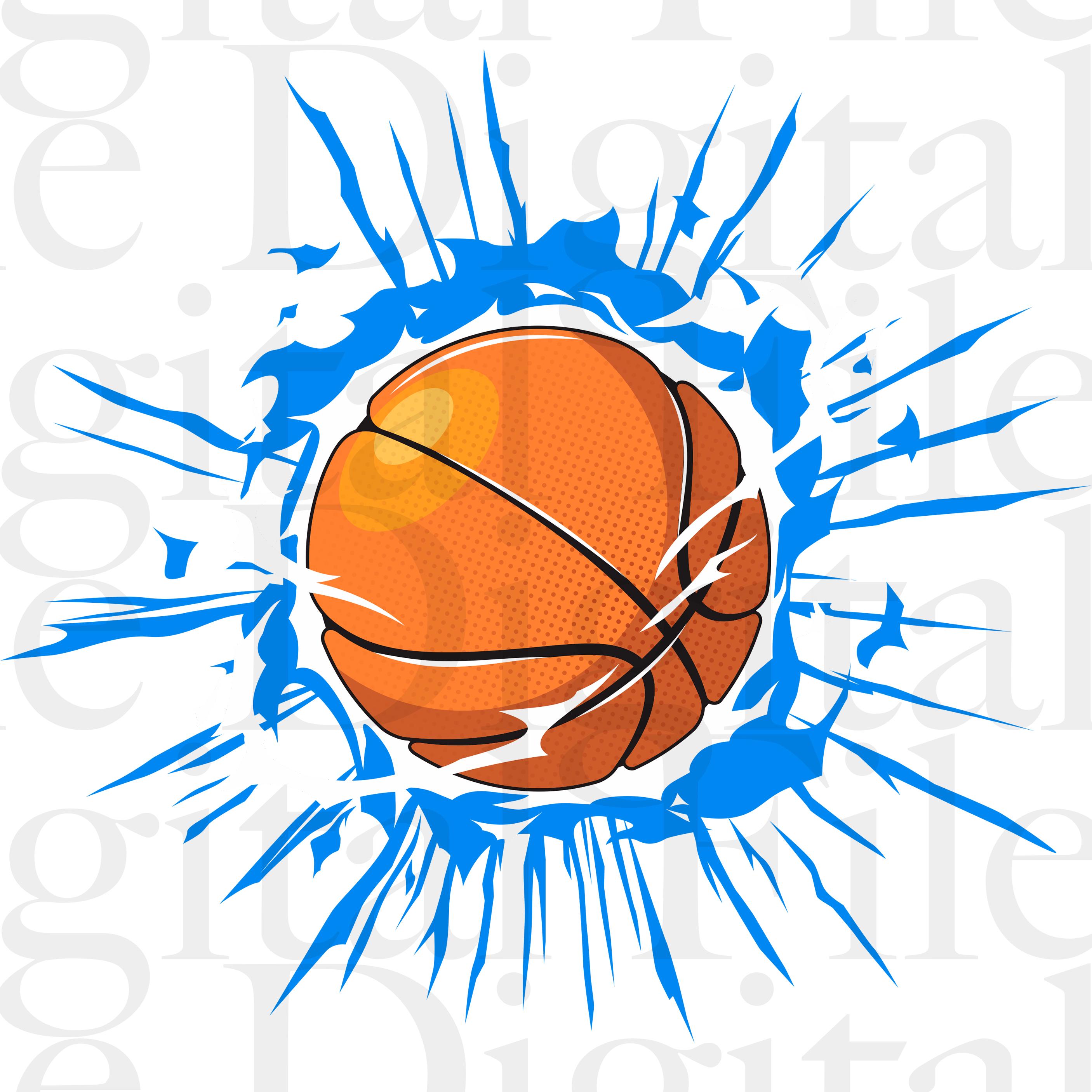 Basketball Splash Clipart Cut File for Cricut and Silhouette Digital ...