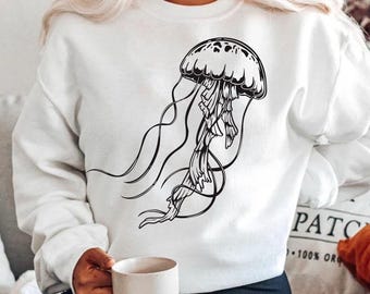 Jellyfish SVG Cut File: Ocean Animal Clipart Vector Graphics (Digital Download)