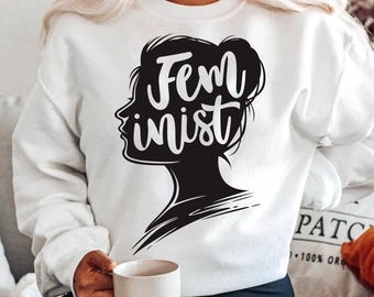 Feminist Woman Silhouette SVG - Empowerment Quote Design (Digital Download)