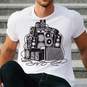 Speaker Stack SVG: Music Sound System Graphic (Digital Download)