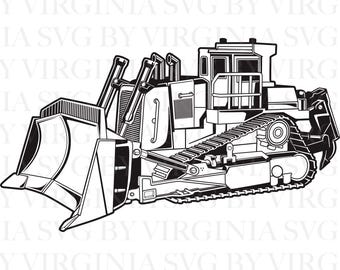 Bulldozer SVG Cut File: Construction Clipart Vector Graphics (Digital Download)