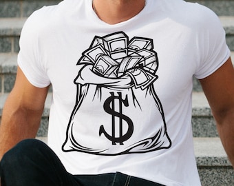 Bolsa de dinero SVG: Gráfico de saco de dólares, Hustle Apparel (Descarga digital)