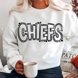 Chiefs Mascot SVG Cut File School Bold Lettering for Cricut and Silhouette Digital Download