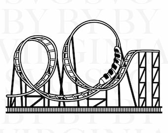 Rollercoaster SVG Cut File: Amusement Park Clipart Vector Graphics (Digital Download)