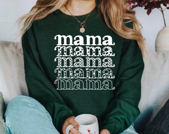 Mama SVG Cut File: Patterned Mama Clipart Vector Graphics (Digital Download)
