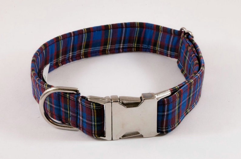 Blue Plaid School Boy Bow Tie Dog Collar Holiday Bowtie Dog Etsy