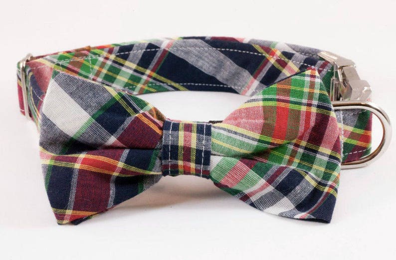 Outer Banks Madras Bow Tie Dog Collar Etsy