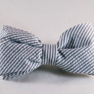 seersucker bow tie dog collar