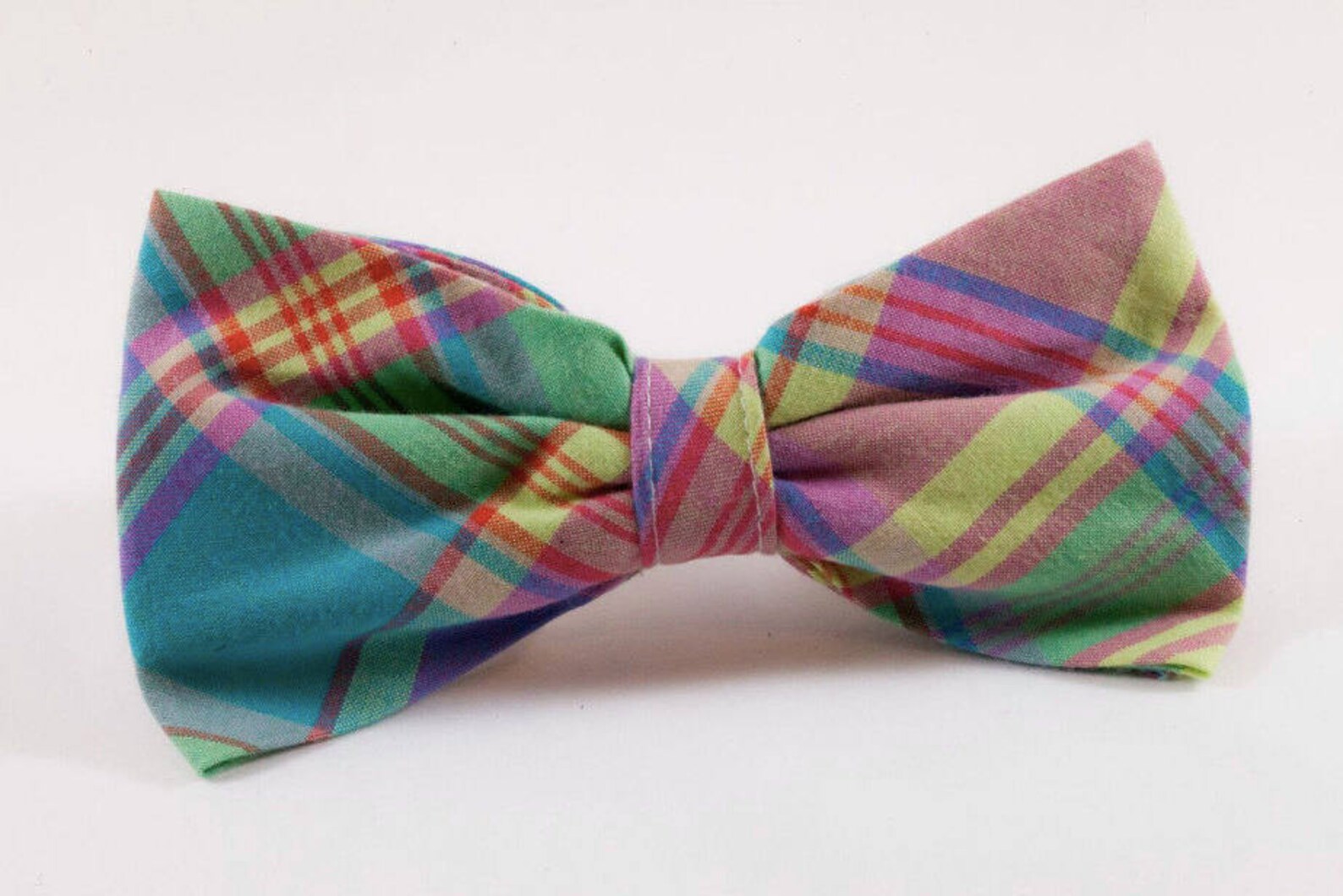 Preppy Pink and Yellow Madras Plaid Bow Tie Dog Collar Etsy