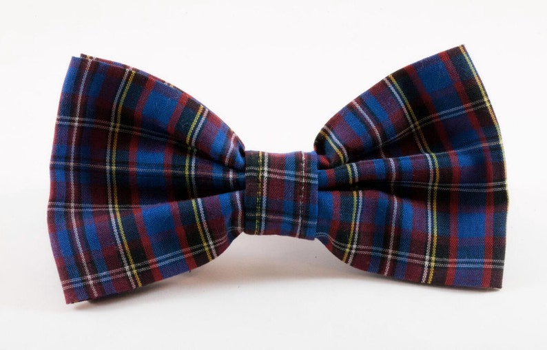 Blue Plaid School Boy Bow Tie Dog Collar Holiday Bowtie Dog Etsy