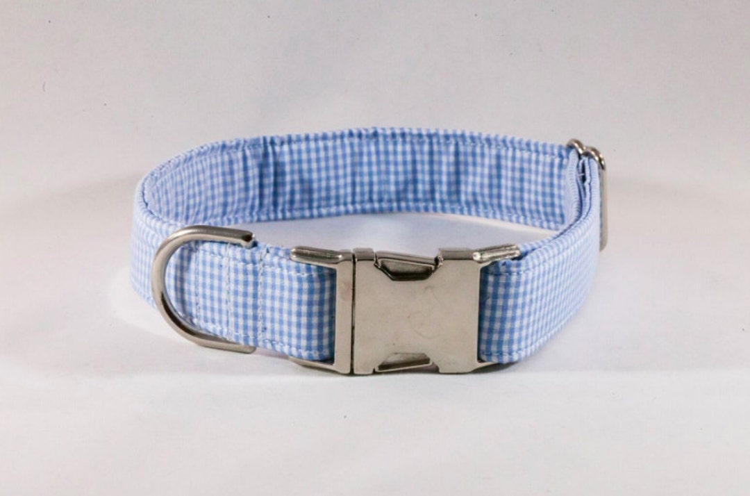 Preppy Carolina Blue Gingham Tarheel Dog Collar UNC Dog Bow Etsy