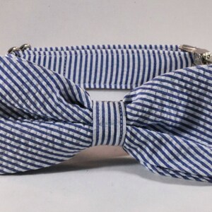 seersucker bow tie dog collar