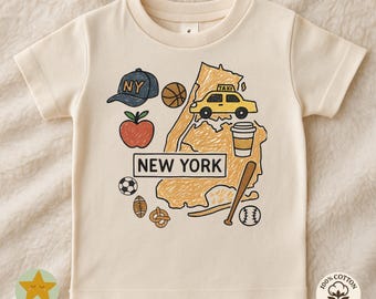 New York Kids T-Shirt, NYC Map Graphic Toddler Shirt, City Theme Baby Tee, New York Gift for Kids, Nyc T-Shirt, NY Hoodie