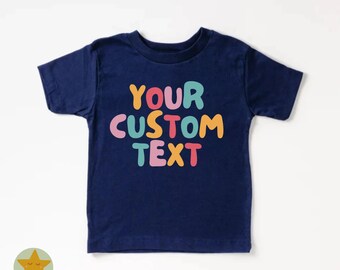Custom Kids Shirt, Custom Baby Onesie,  Retro Custom Text Kids Shirt, Your Custom Here, Custom Your Text Toddler Shirt,  Custom Text Printed