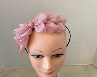 Pink Folded Organza Triple Bow Headband