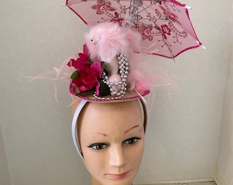 Prancing Pink Poodle with Umbrella